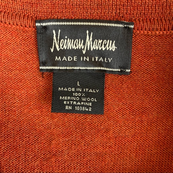 Neiman Marcus Made In Italy 100% Merino Wool Long Sleeve Polo Sweater Shirt Sz L - Picture 8 of 9